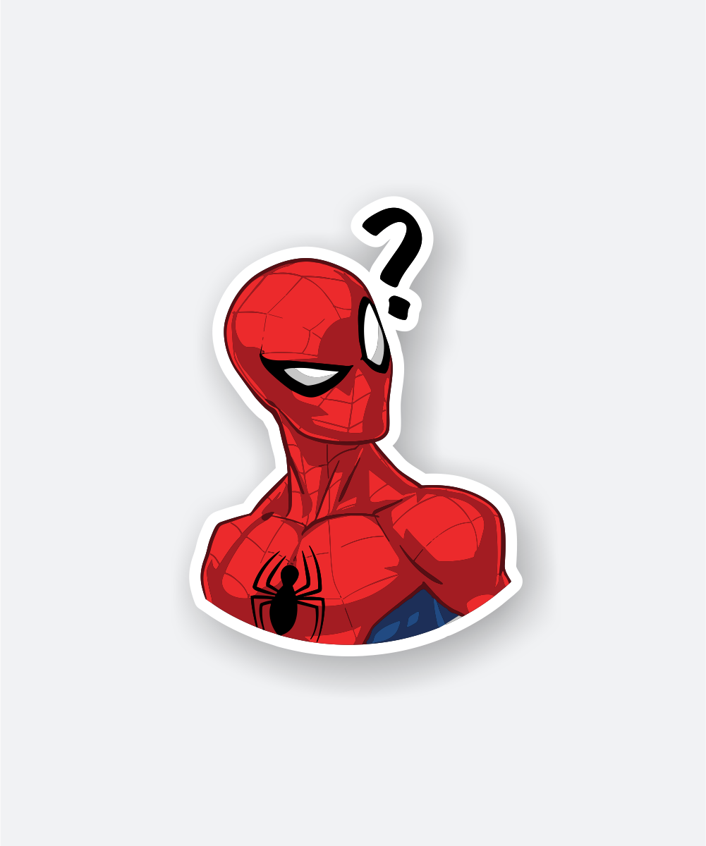 confused spider man sticker