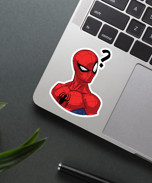 confused spider man sticker