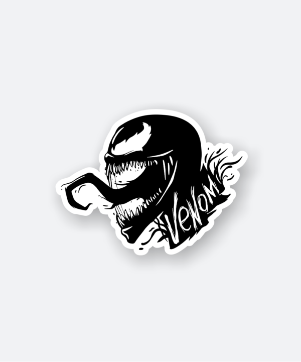 Venom Comic Sticker Venom Furious Black White Sketch Sticker Marvel Antihero Vinyl Sticker ...