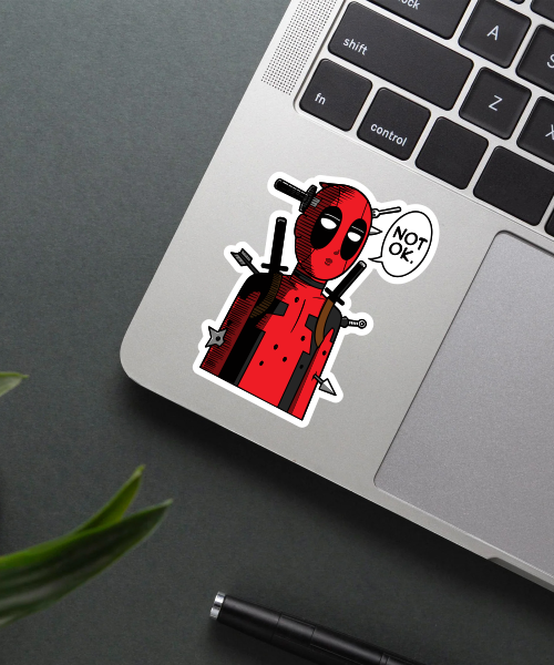 deadpool not ok sticker