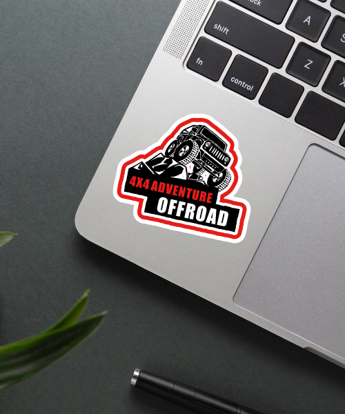4x4 adventure off-road sticker sticker on a laptop