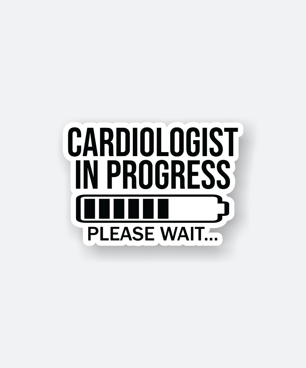 Cardiologist In Progress Sticker with Loading Bar Premium Style 1 cardiologist in progress sticker