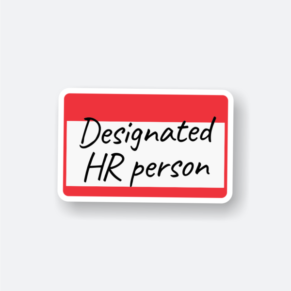 designated hr person sticker