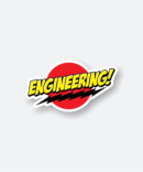 engineering comic style sticker