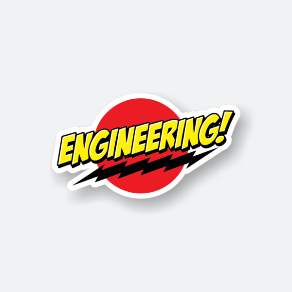 engineering comic style sticker
