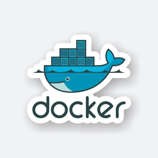 Docker sticker featuring the logo.
