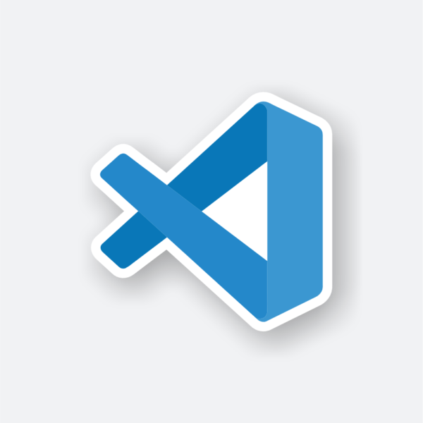 VS Code sticker featuring the logo.