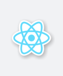 React sticker featuring a modern design for developers.