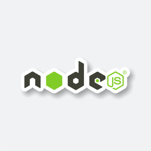 Node JS sticker featuring the iconic logo in green and black.