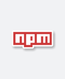 npm sticker featuring the NPM logo