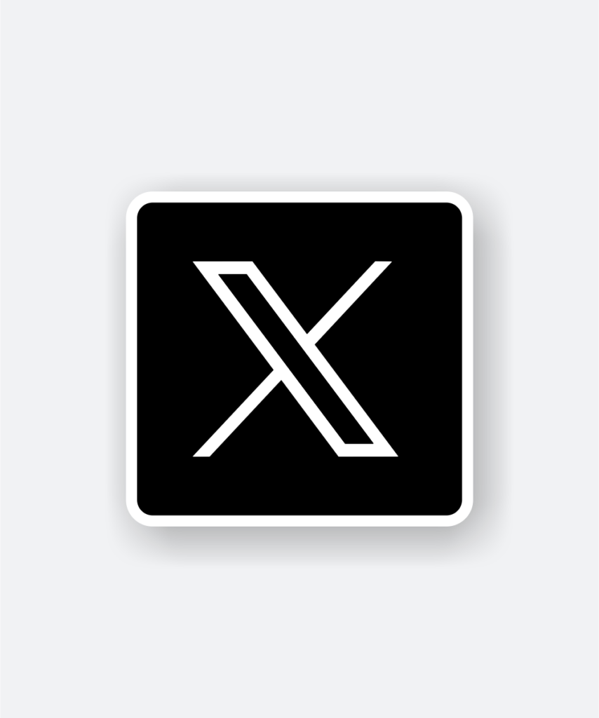 X Twitter Logo Sticker Stylish Social Media Black White Vinyl Sticker ...