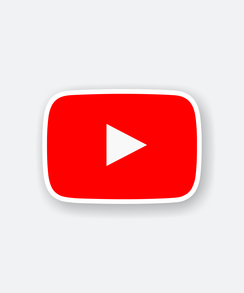 YouTube Logo Vinyl Sticker with Red Rounded Rectangle and White Play Button 1 youtube logo sticker