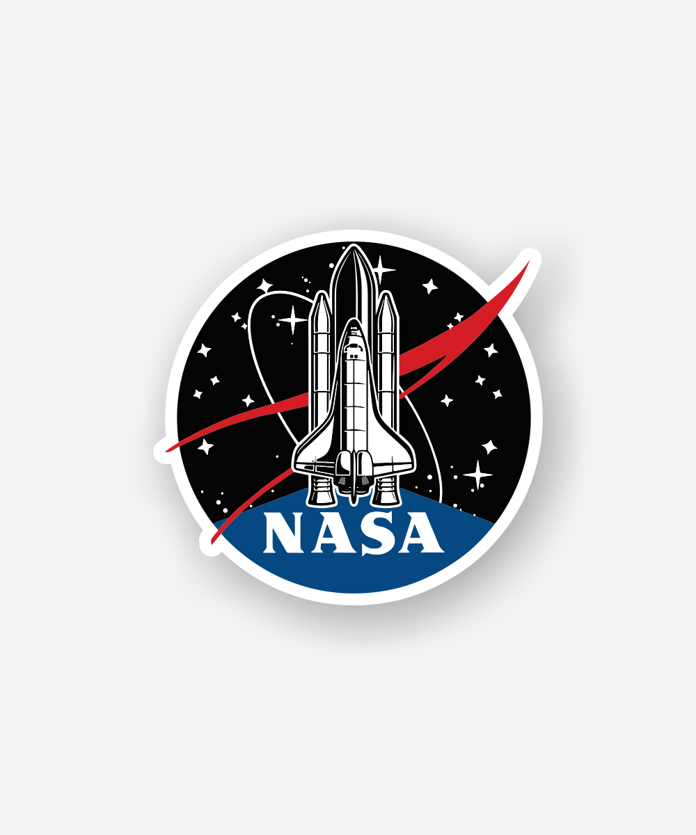 NASA Space Shuttle Logo Vinyl Sticker with Classic Black Red Blue Theme 1 nasa space shuttle vinyl sticker