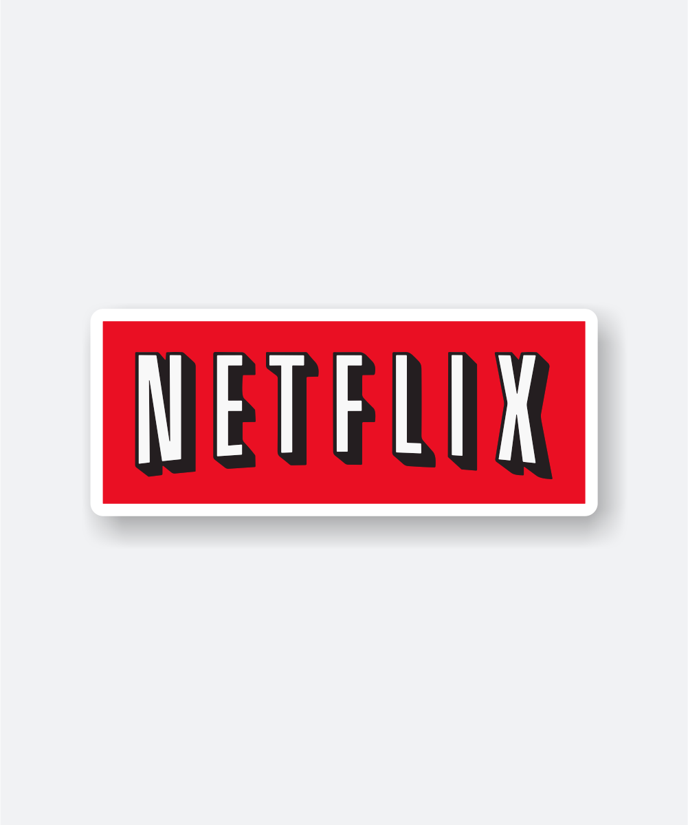 Netflix Old Logo Vinyl Sticker in Bold Red and White for Streaming Fans 1 netflix old logo vinyl sticker