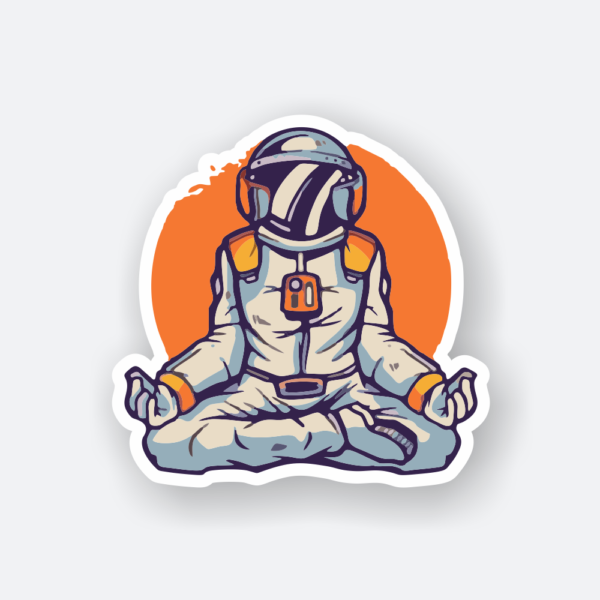 astronaut meditating sticker