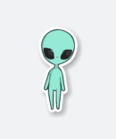 fluorescent alien sticker