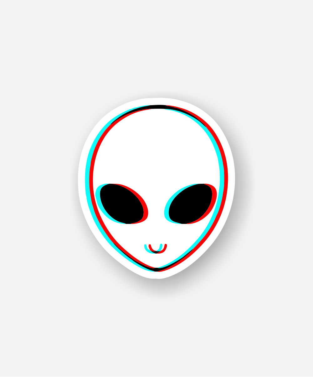 Trippy Alien Sticker for Cosmic Vibes 1 trippy alien sticker