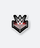 WWE sticker showcasing the iconic logo and wrestling ring.
