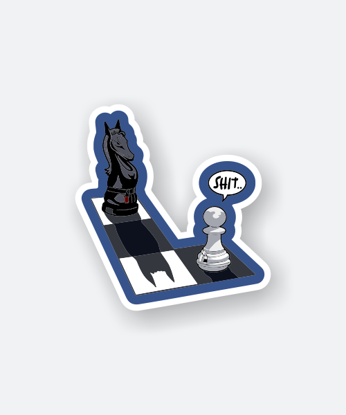 chess pawn scared sticker