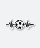 Football heartbeat sticker featuring a football and heartbeat line.