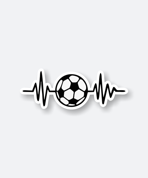 Football heartbeat sticker featuring a football and heartbeat line.