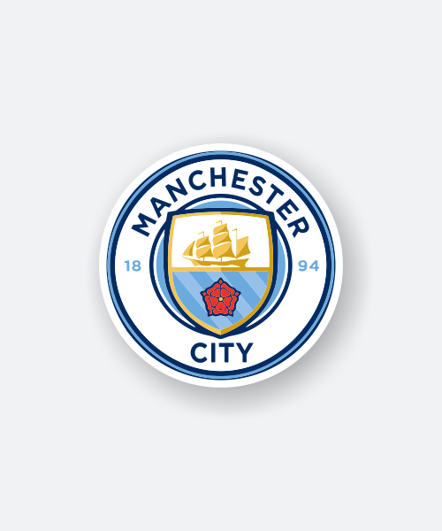 Manchester City sticker showcasing the iconic football club logo.