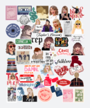taylor swift sticker pack on laptop surface showing colorful stickers