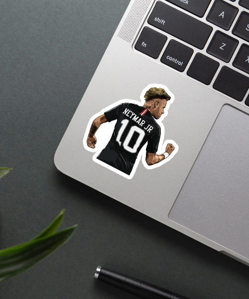 Mockup of Neymar Jr Celebrating Sticker applied on a phone.