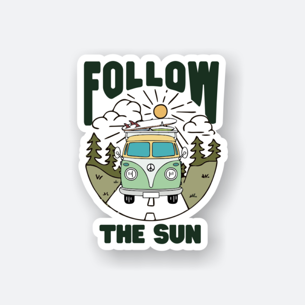follow the sun sticker
