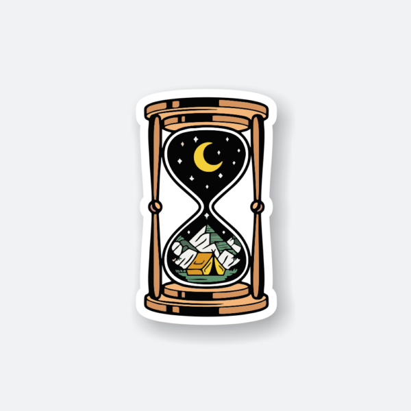 hour glass travel sticker