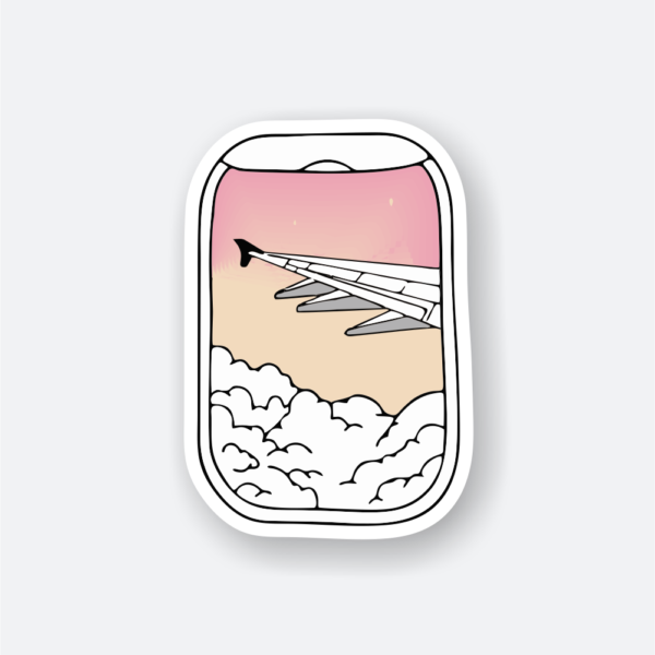 flight travel sticker