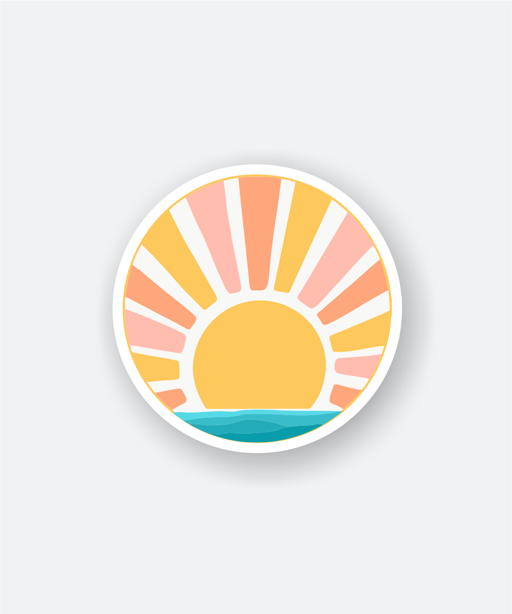 Sunset Over Ocean Travel Sticker with Warm Horizon 1 sunset over ocean travel sticker