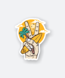 peaceful surfer travel sticker