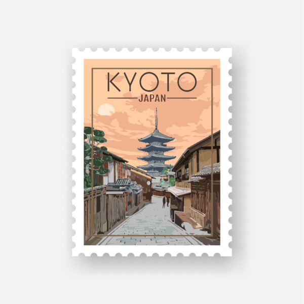travel sticker Kyoto Japan