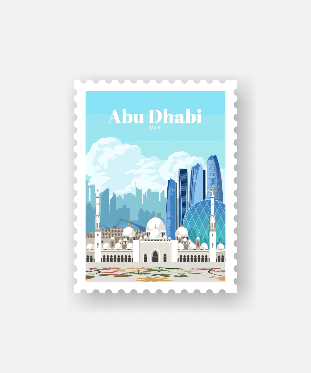 Abu Dhabi Travel Sticker Premium City Skyline with Sheikh Zayed Mosque 1 abu dhabi travel sticker