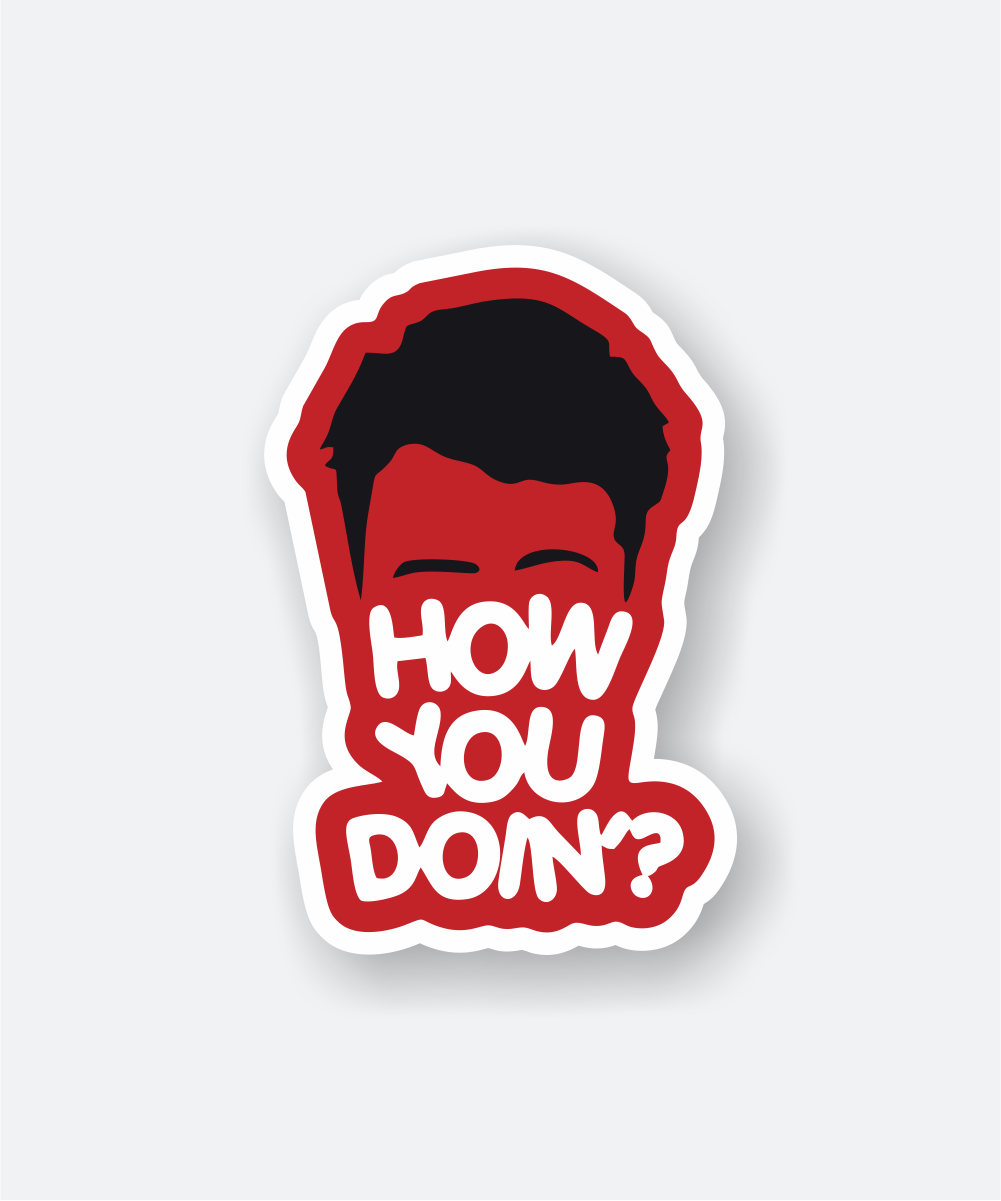 How You Doin Friends Vinyl Sticker Red Black Text Silhouette 1 how you doin friends vinyl sticker