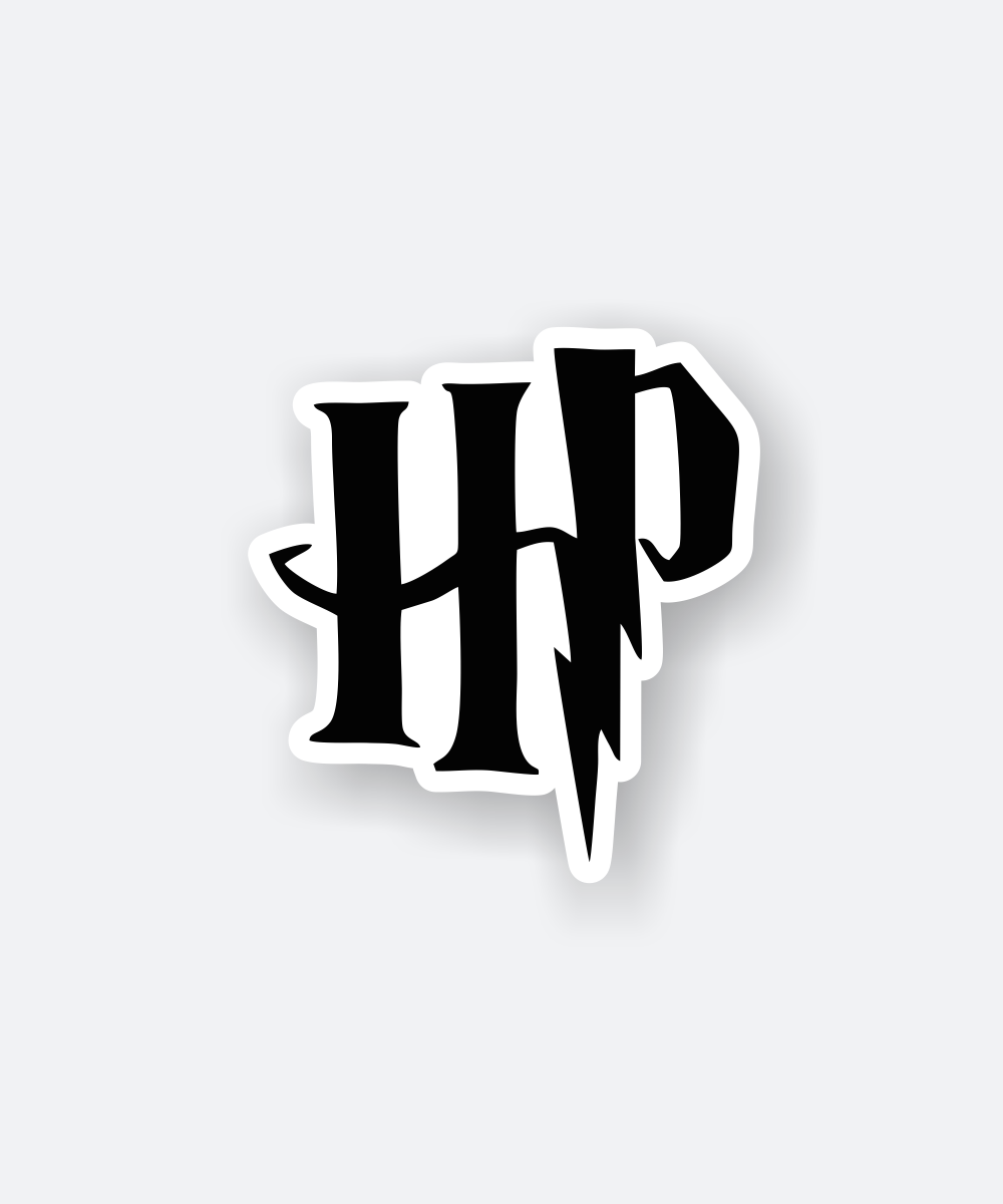 Premium Harry Potter Hp Logo Sticker Black White 1 harry potter hp logo sticker