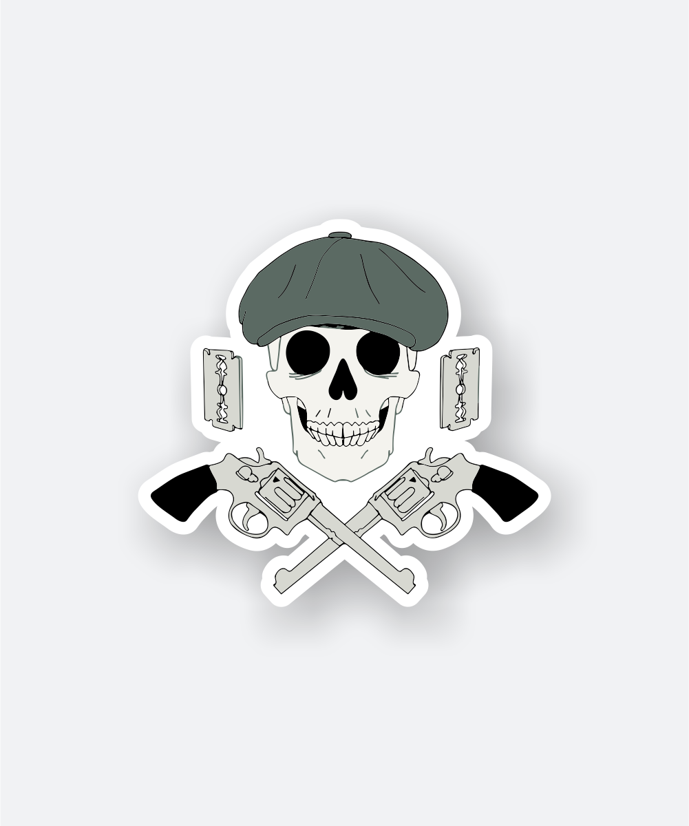 Shelby Skull Sticker Trendy Skull Guns Cap Design 1 shelby skull sticker