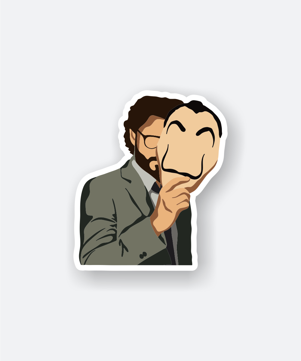 Professor Mask Sticker Ultimate Money Heist Vinyl Sticker 1 professor mask sticker