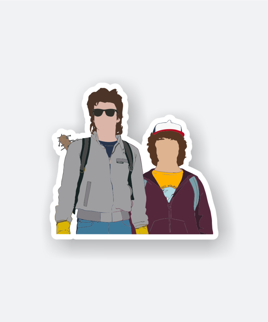 Dustin Sticker Epic Stranger Things Dustin and Steve Sticker Minimal Style - Devise Store