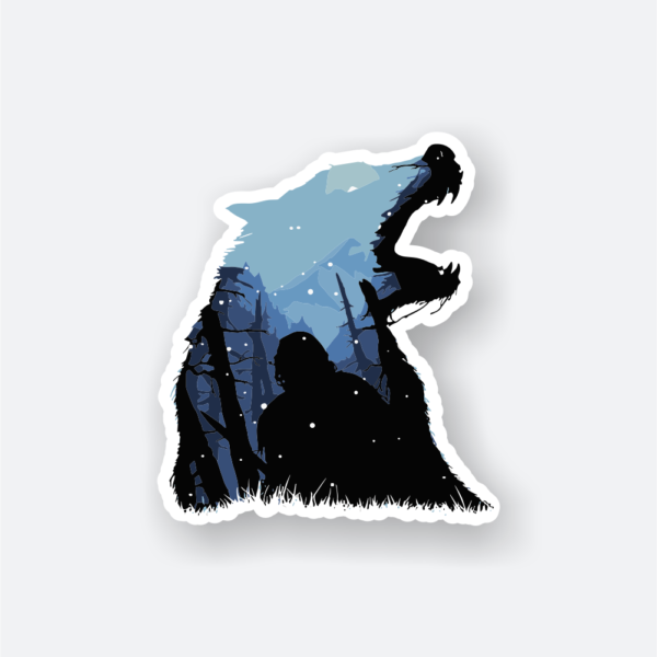 john snow wolf sticker