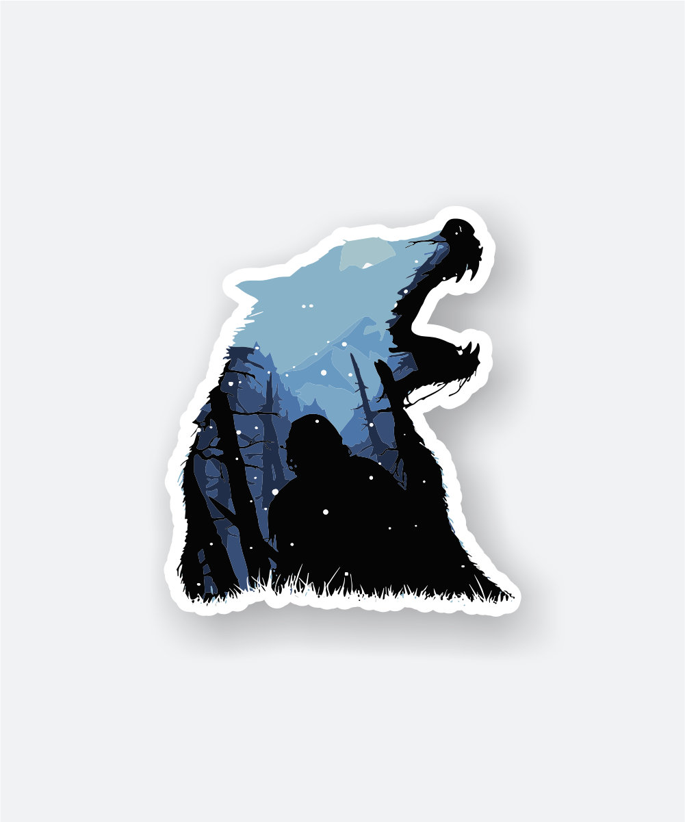 john snow wolf sticker