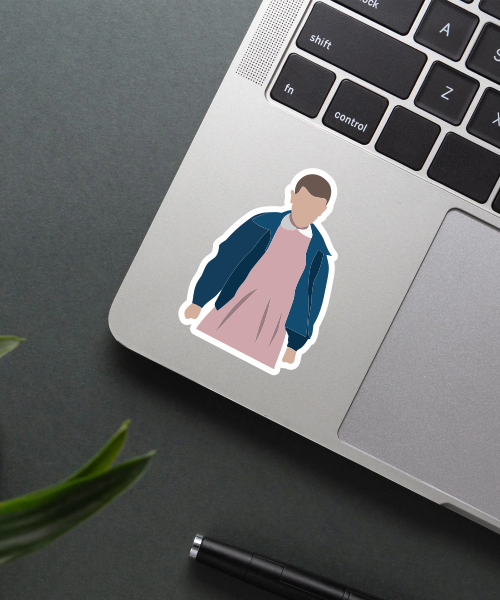 young eleven sticker on laptop surface showing vibrant colors and clean edges
