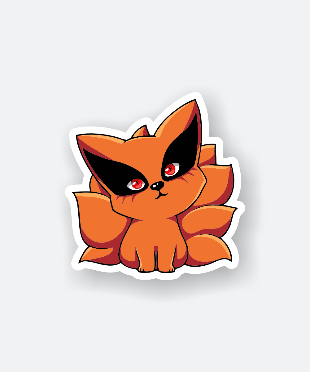 Kurama Chibi Anime Sticker with Cute Fox Style and Bright Colors 1 kurama chibi anime sticker