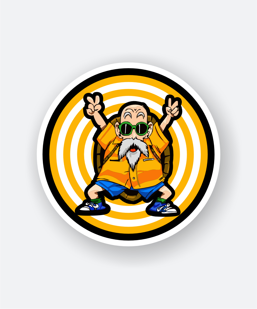 Master Roshi Dragon Ball Anime Sticker with Fun Pose and Bright Colors 1 master roshi dragon ball anime sticker