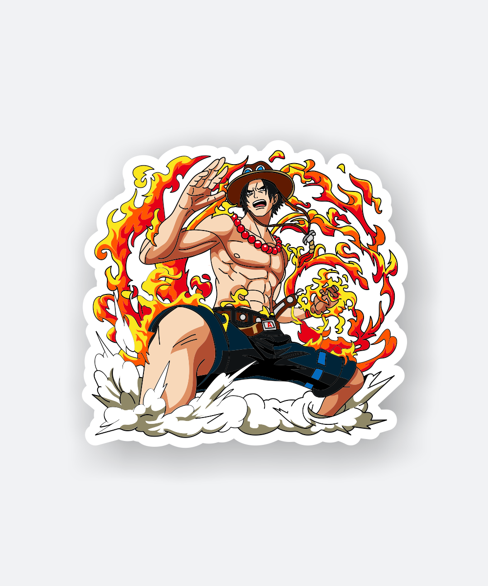 One Piece Ace Luffy Sticker Epic Anime Fire Power Scene 1 one piece ace sticker