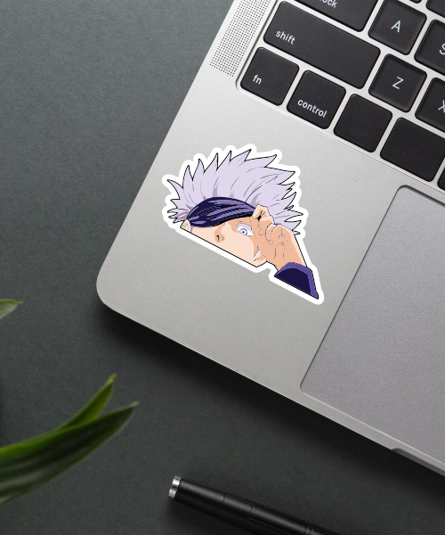 yowai mo gojo satoru jujutsu kaisen sticker on phone surface