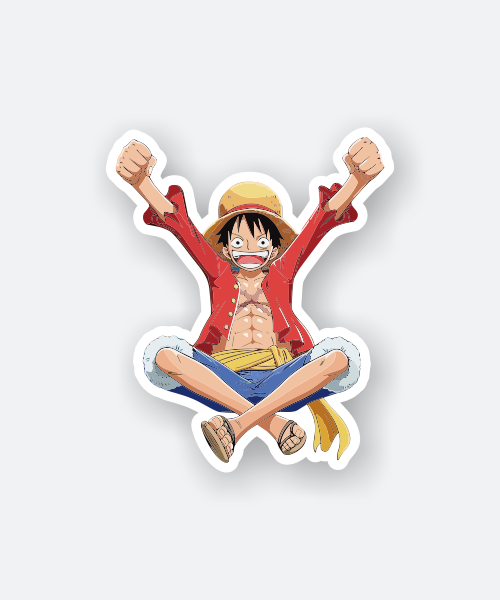 excited luffy one piece sticker