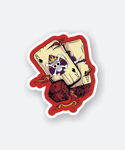 gambling ace one piece sticker