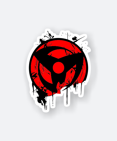 naruto anime sticker Sharingan eye symbol with red splash